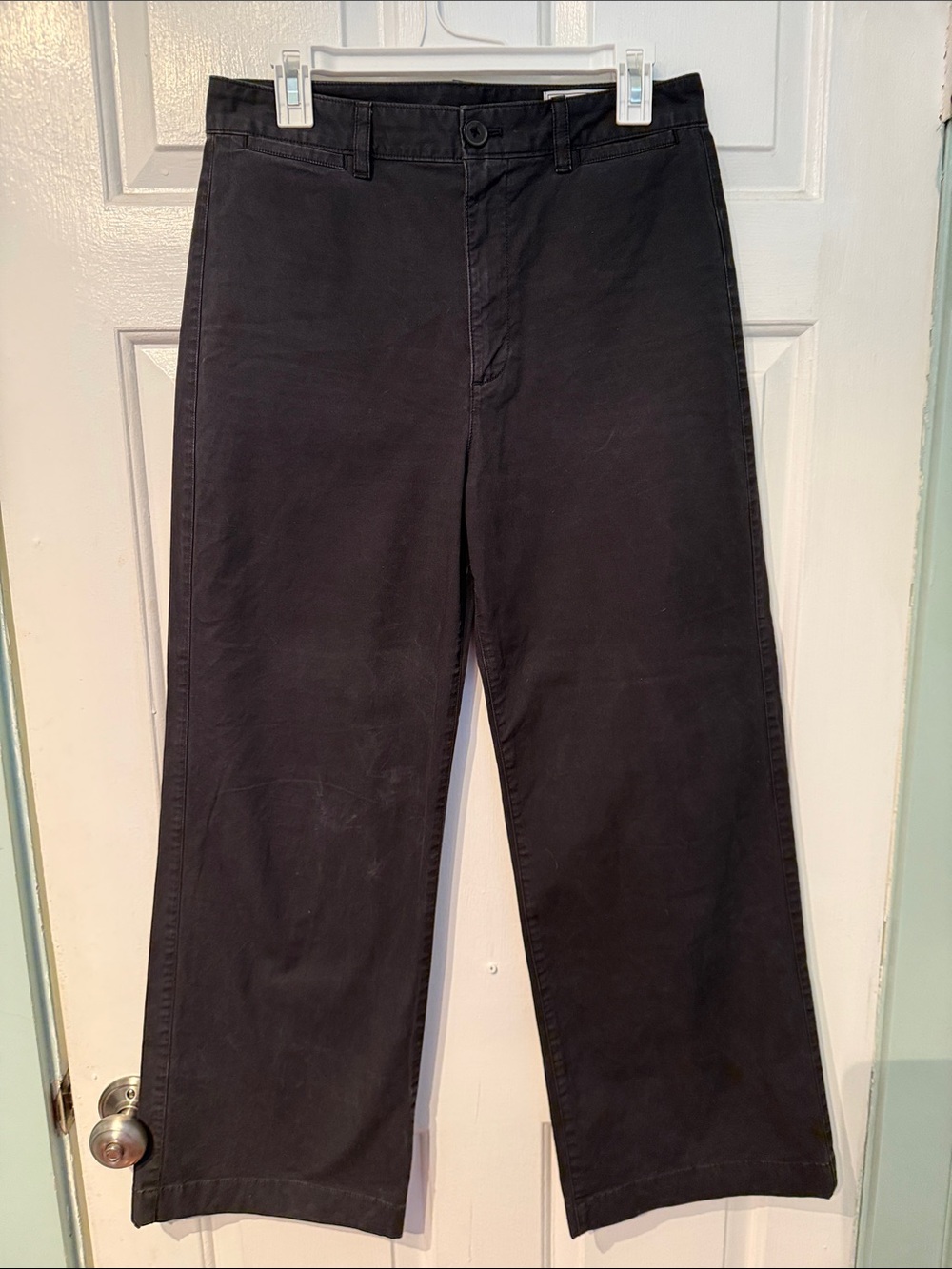 Women’s GAP High Rise Stride Ankle Black Wide-Leg Pants (10)
